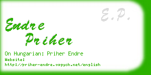 endre priher business card